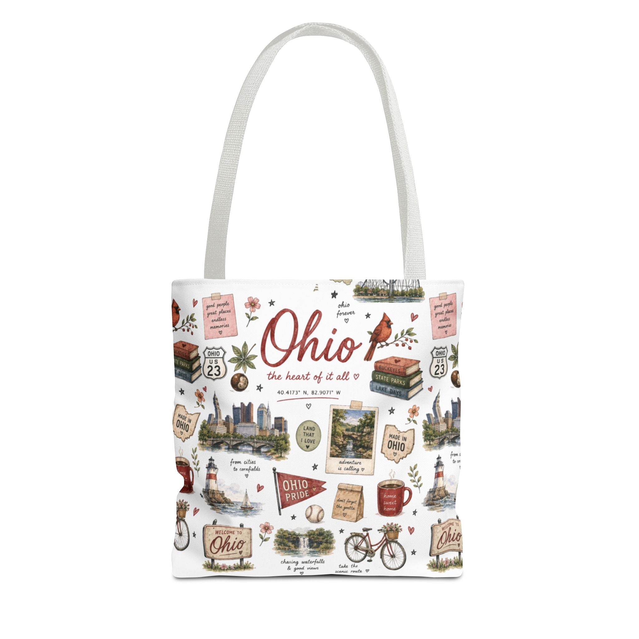 Ohio Illustrated Tote Bag — All-Over-Print Travel & Gift Tote