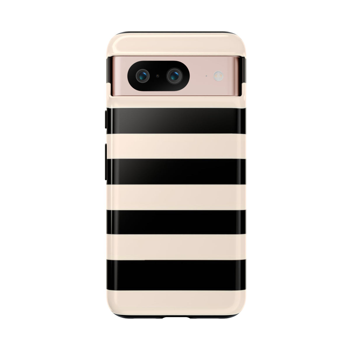 Black & Cream Striped - Tough Phone Case