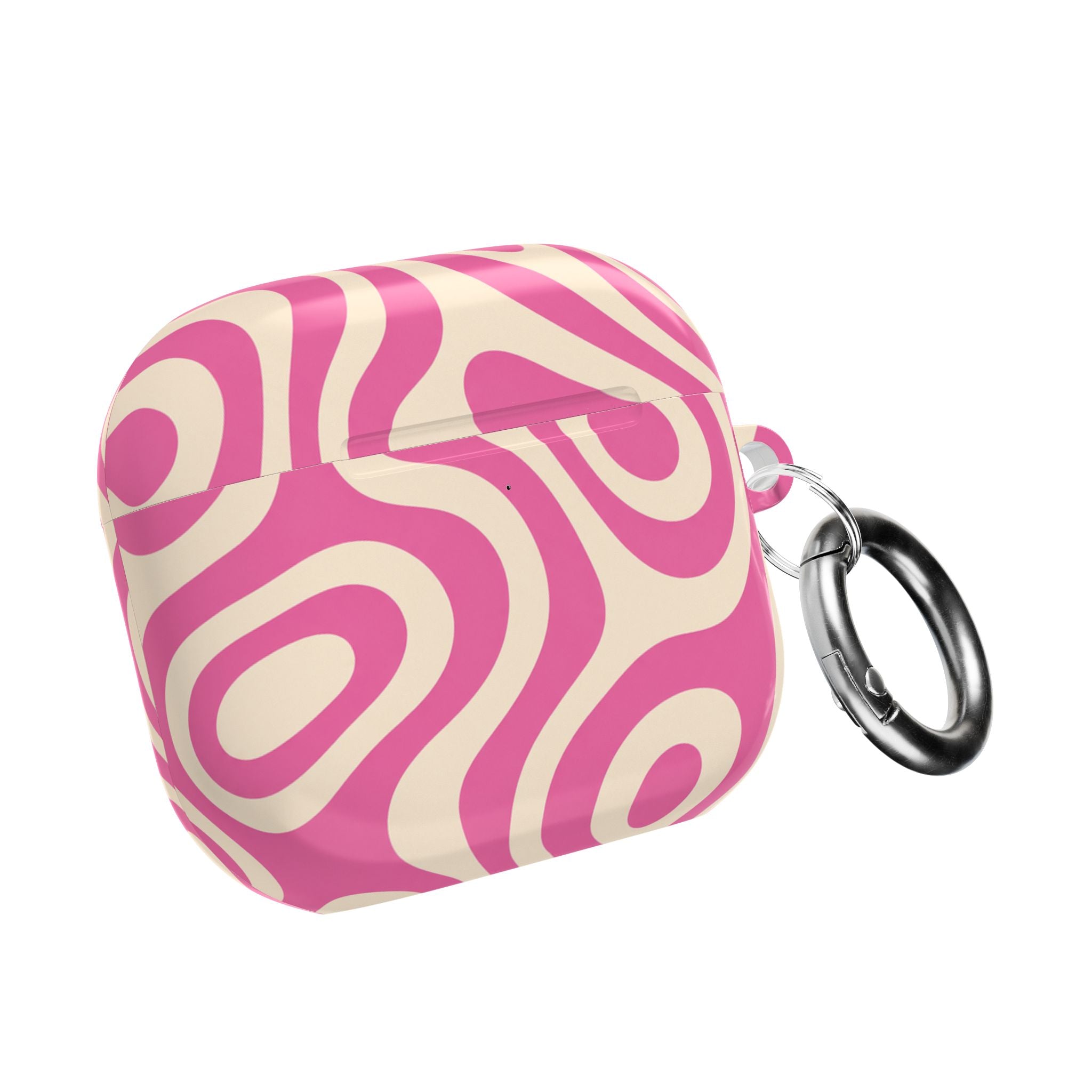 Pink Retro Swirl AirPod Case — Funky 70s Vibe Protective Cover