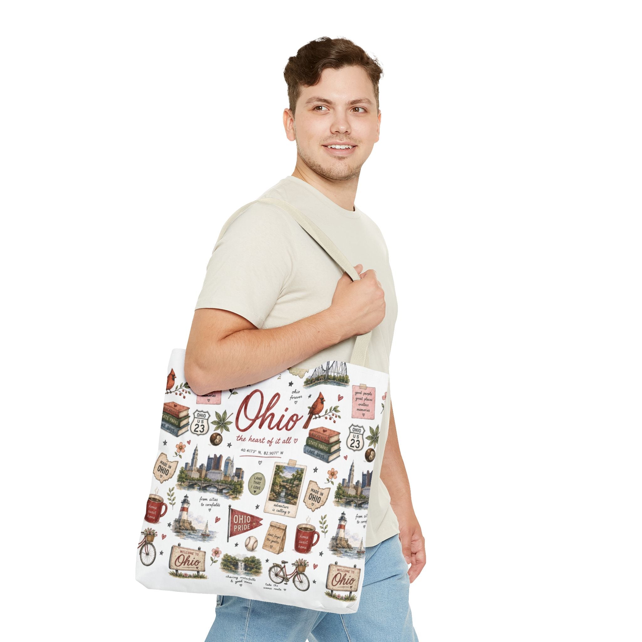 Ohio Illustrated Tote Bag — All-Over-Print Travel & Gift Tote