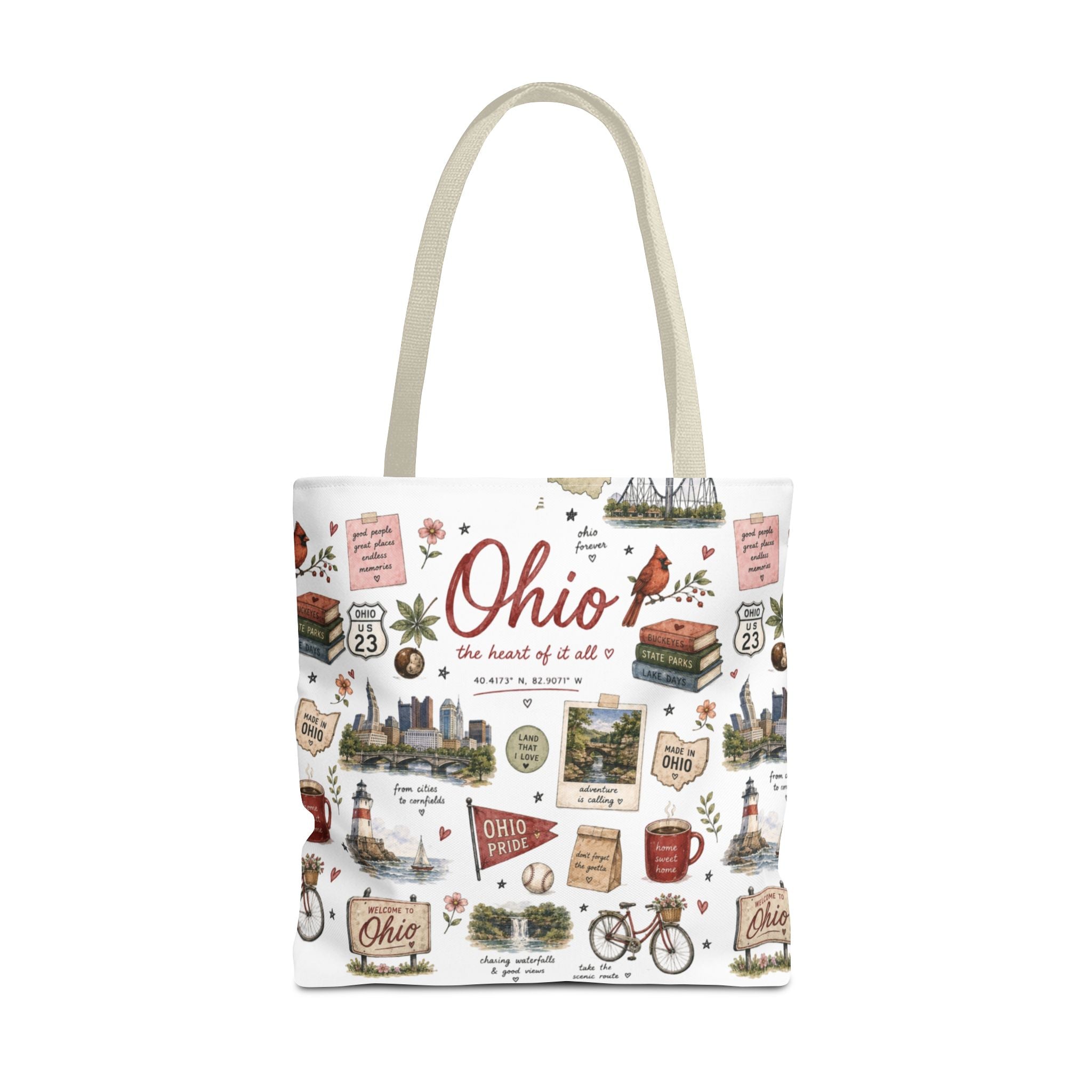 Ohio Illustrated Tote Bag — All-Over-Print Travel & Gift Tote