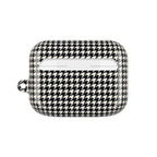 Houndstooth AirPod Case — Black & White Retro Pattern Protective Cover