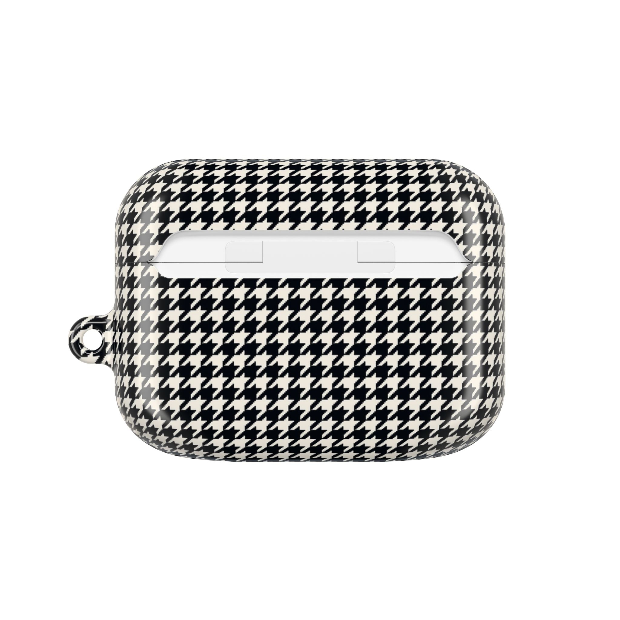 Houndstooth AirPod Case — Black & White Retro Pattern Protective Cover