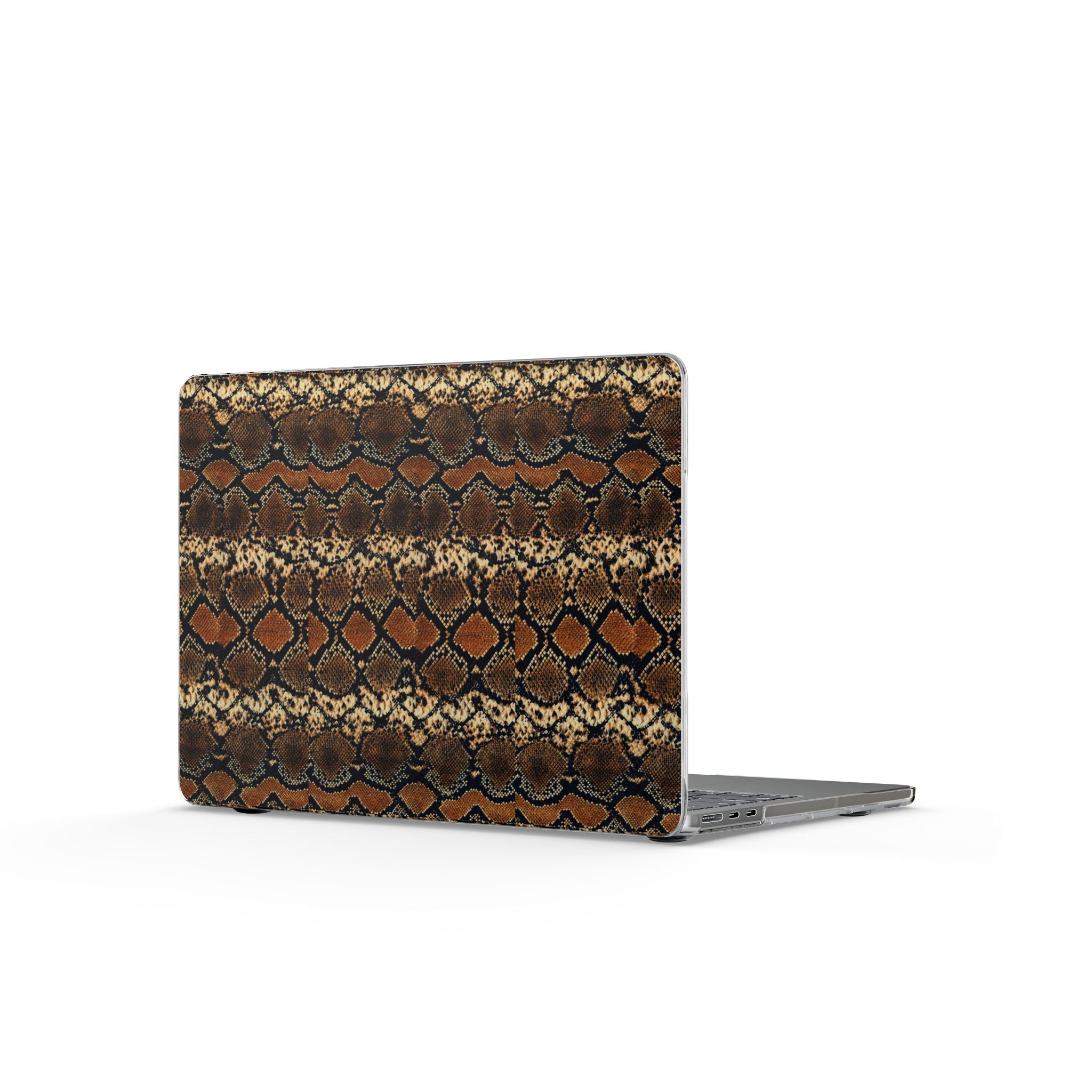 Brown Snake Pattern - Clear Mackbook Case