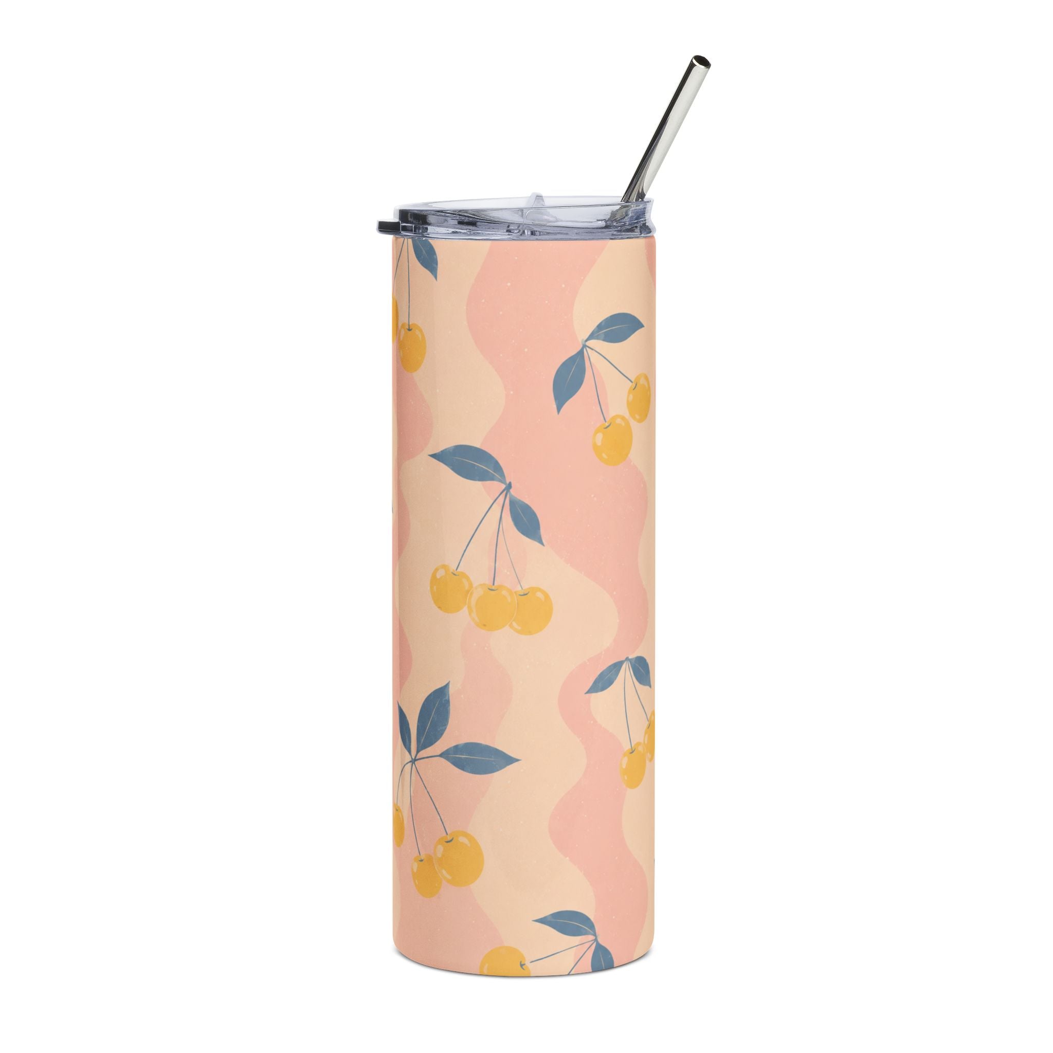 Retro Yellow Cherry - Stainless Tumbler