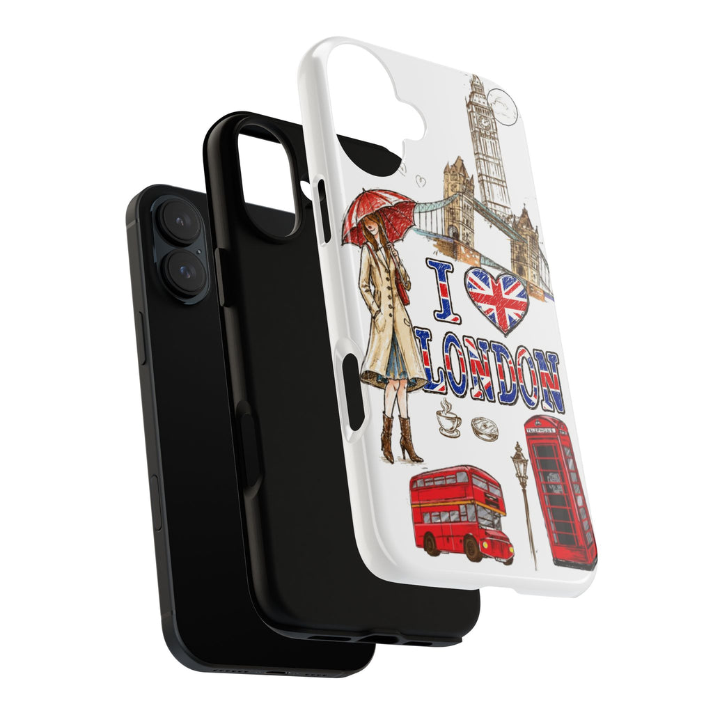 I Love London Illustrated Collage phone case | Tough Case