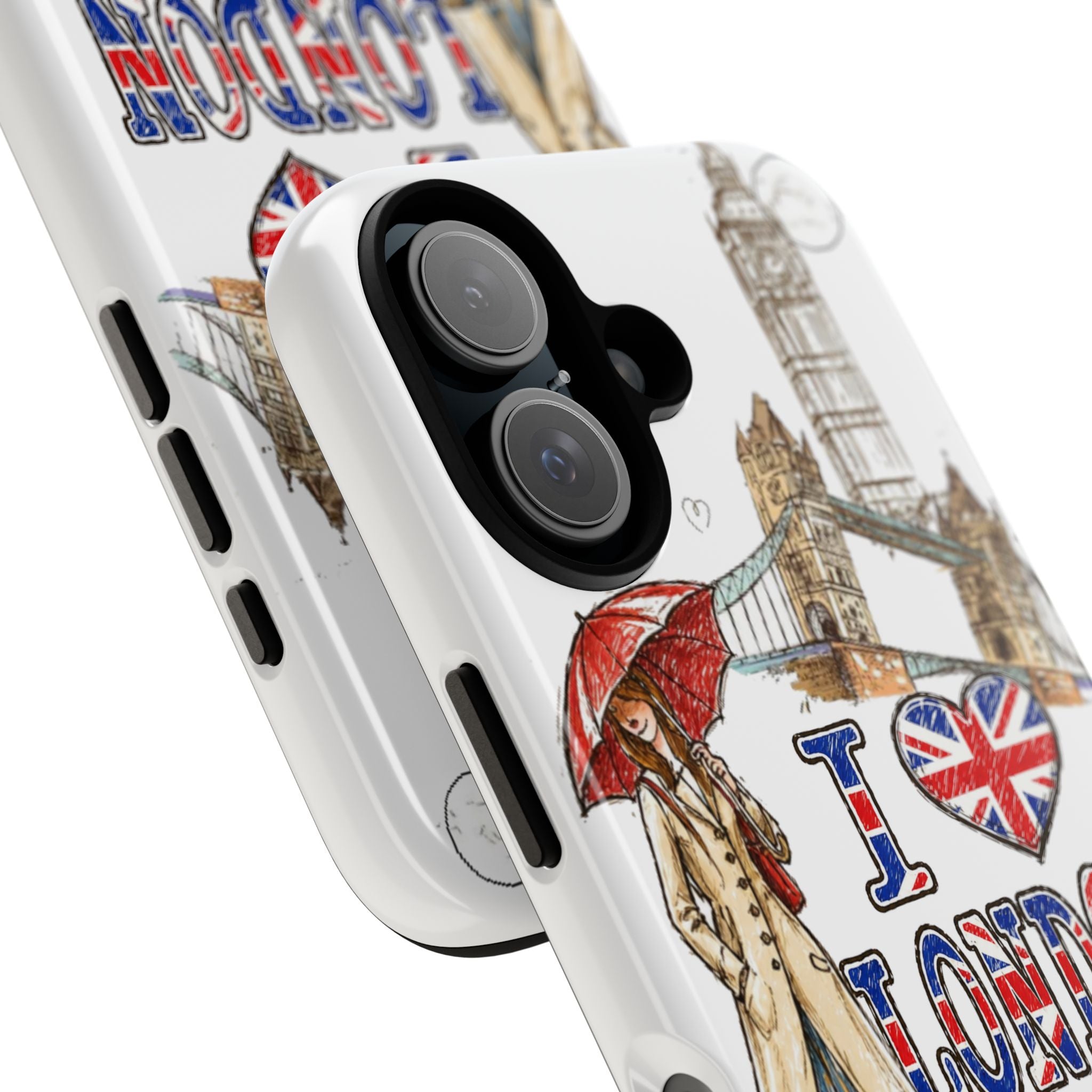 I Love London Illustrated Collage phone case | Tough Case