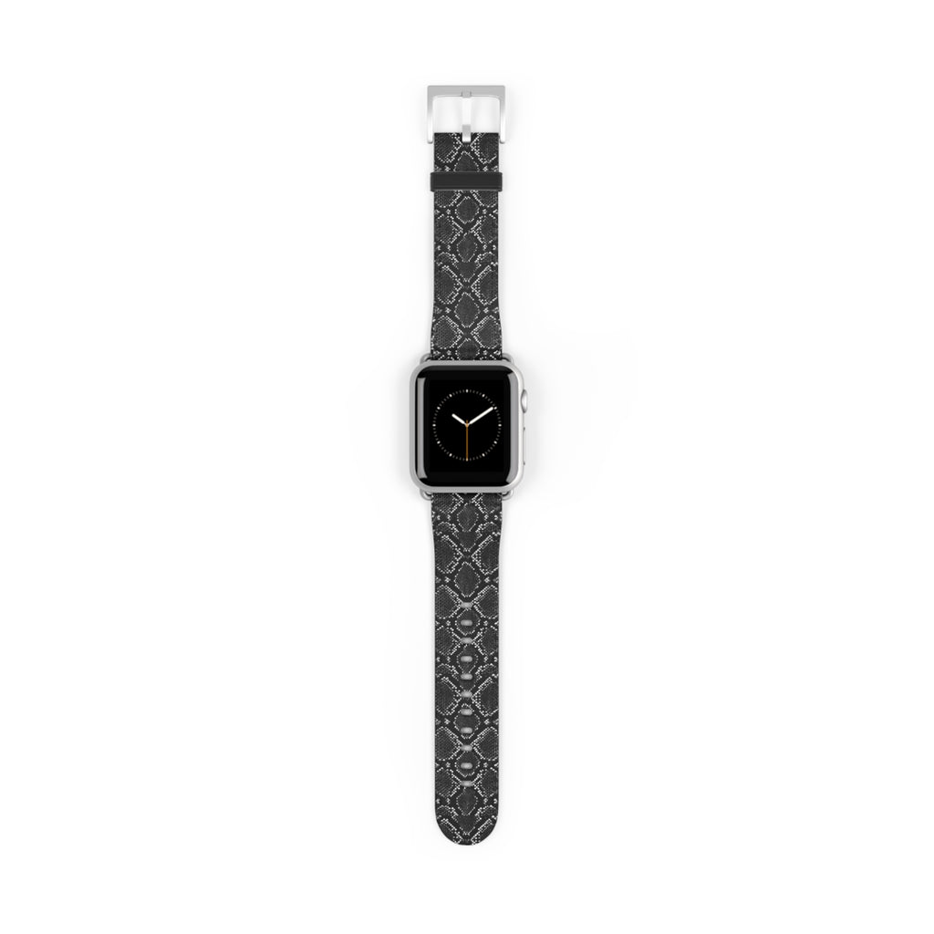 Black Snakeskin Pattern Watch Band | Apple Watch Strap