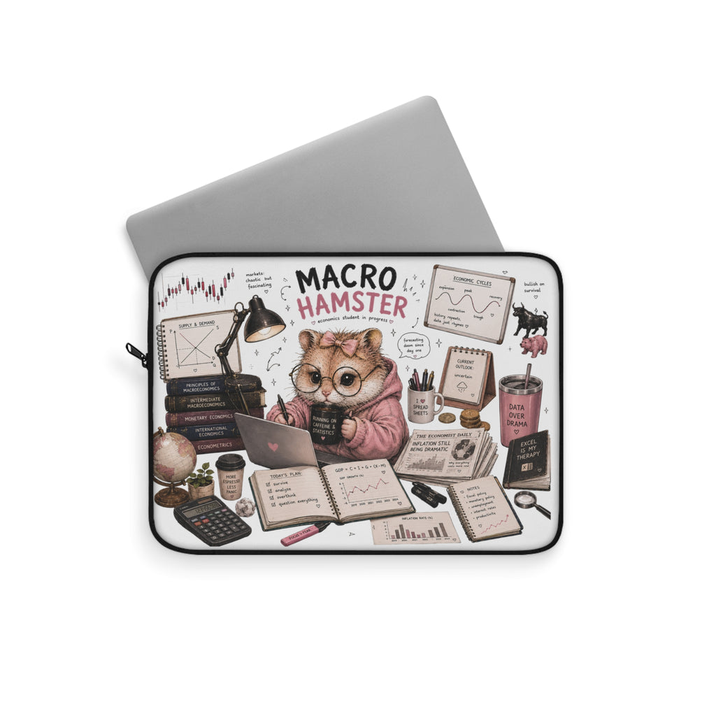 Macro Hamster Laptop Sleeve — Cute Finance & Investing Laptop Case
