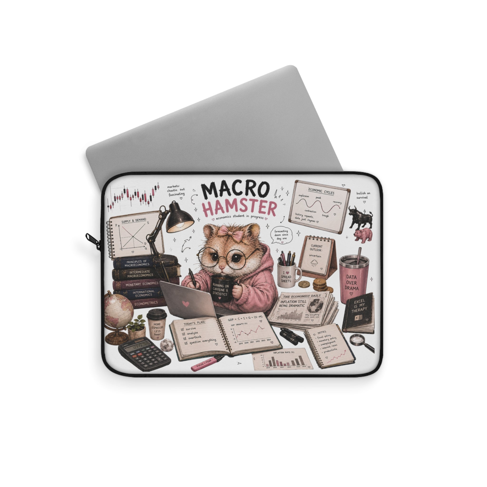 Macro Hamster Laptop Sleeve — Cute Finance & Investing Laptop Case