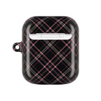 Plaid Pink & Black AirPod Case — Stylish Protective Charging Case