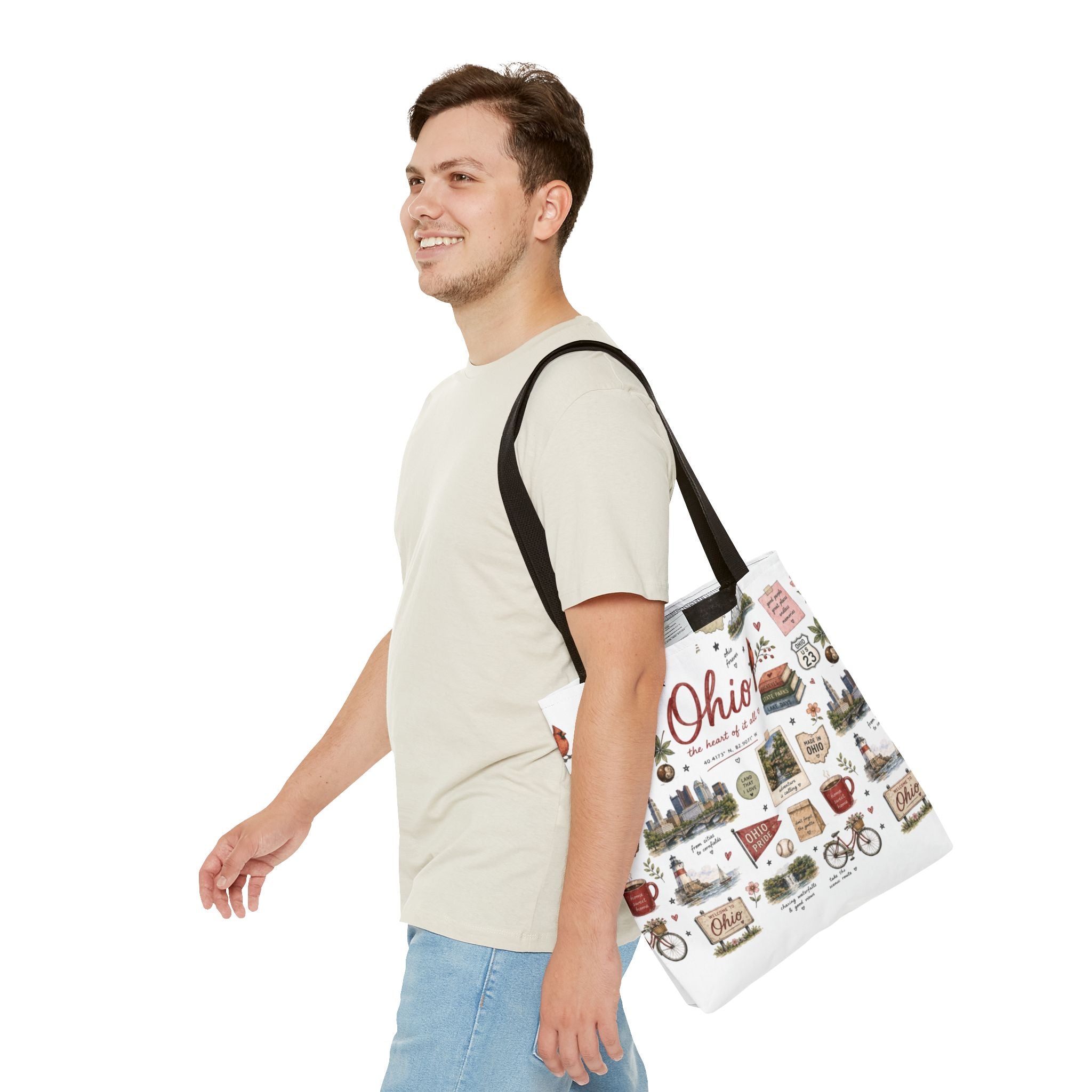 Ohio Illustrated Tote Bag — All-Over-Print Travel & Gift Tote