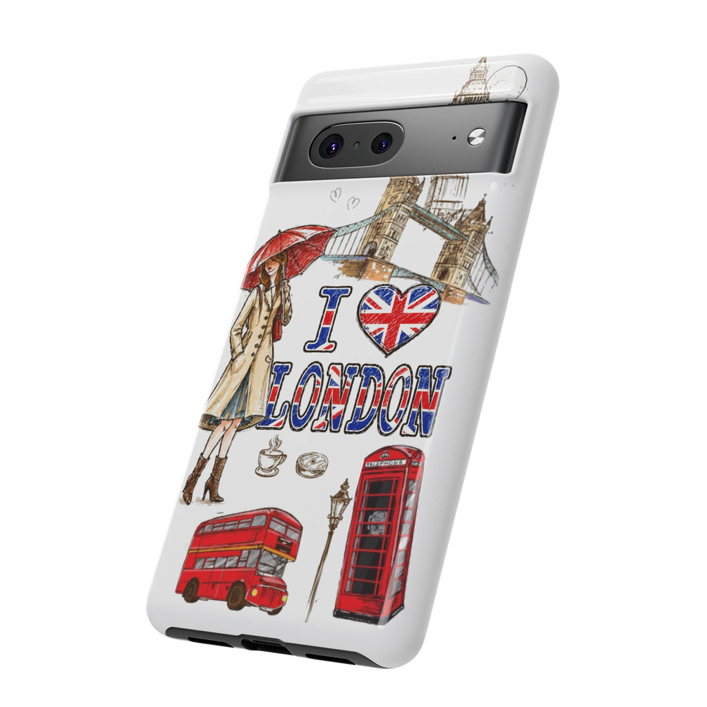 I Love London Illustrated Collage phone case | Tough Case