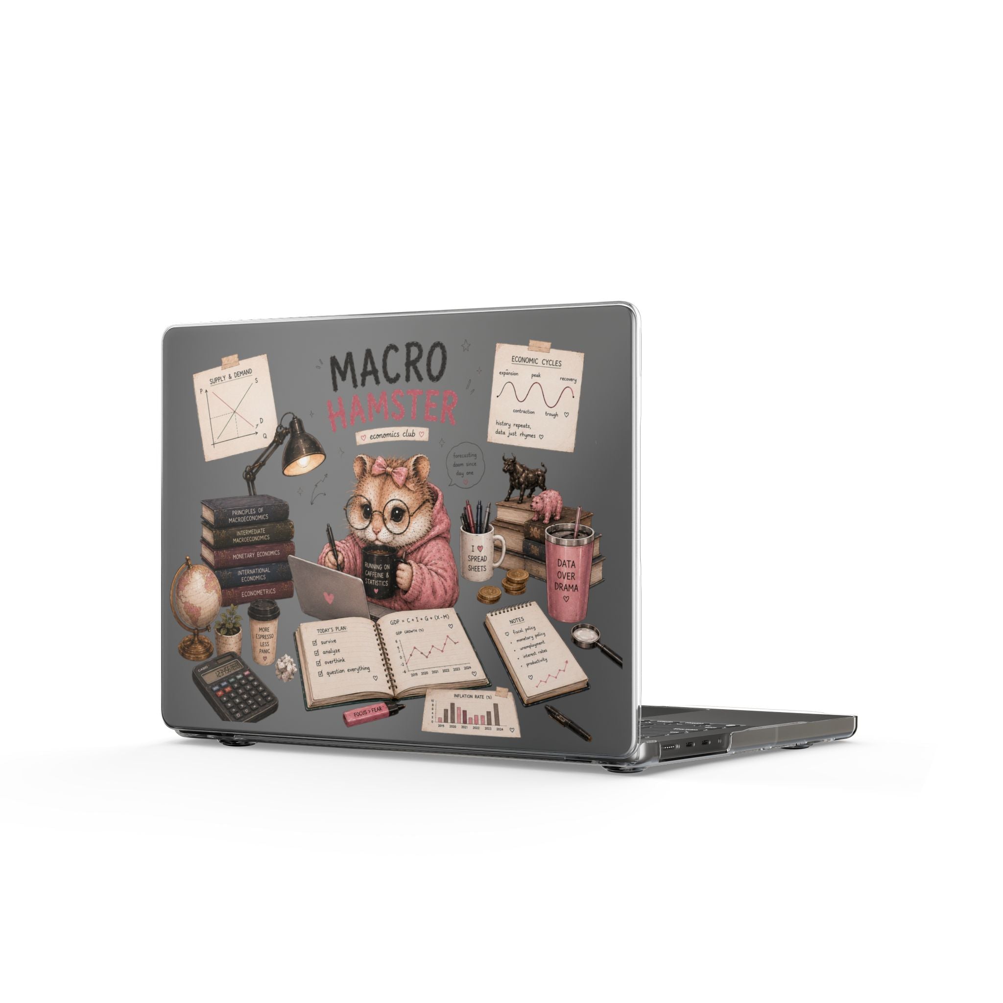 Macro Economics Clear MacBook Case — Cute Accountant & Finance Laptop Skin
