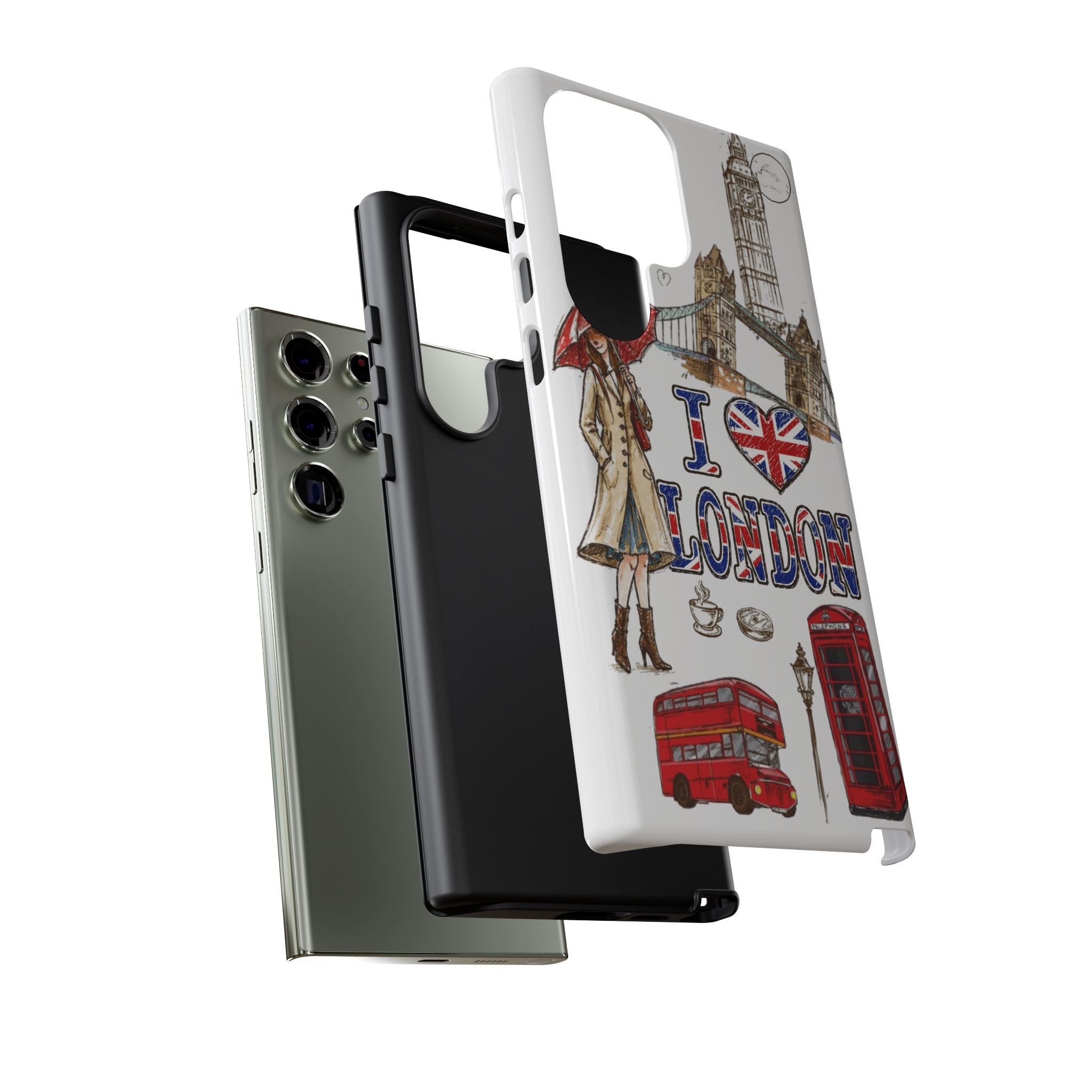 I Love London Illustrated Collage phone case | Tough Case