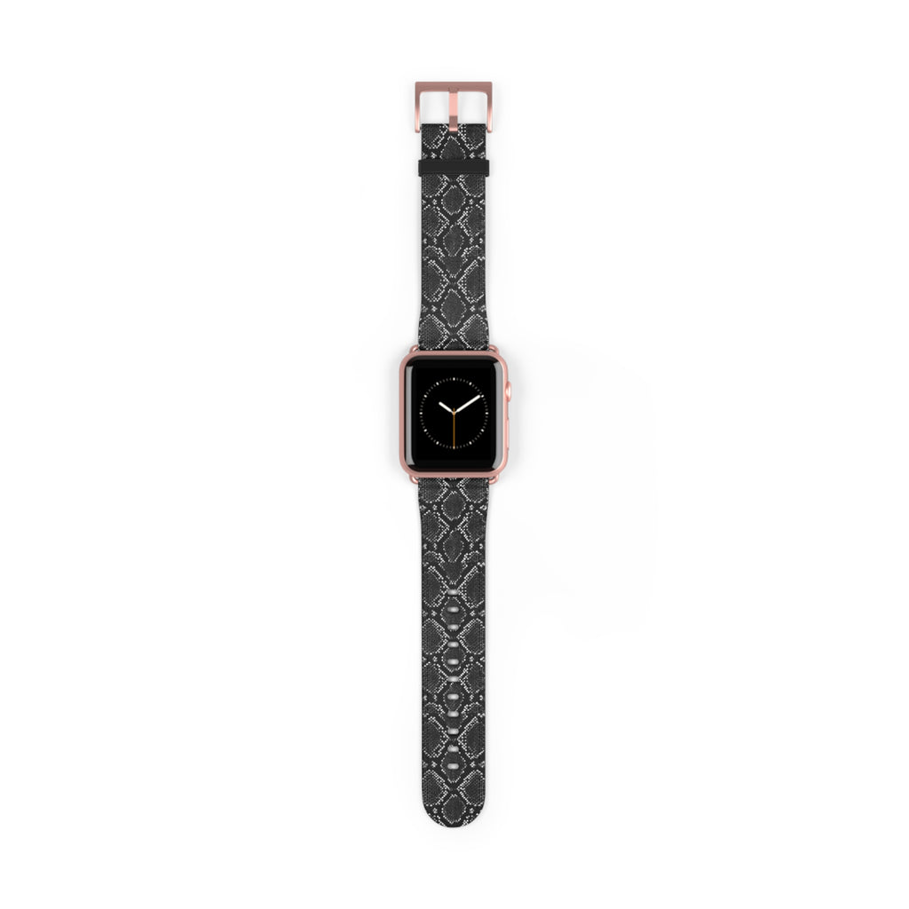 Black Snakeskin Pattern Watch Band | Apple Watch Strap
