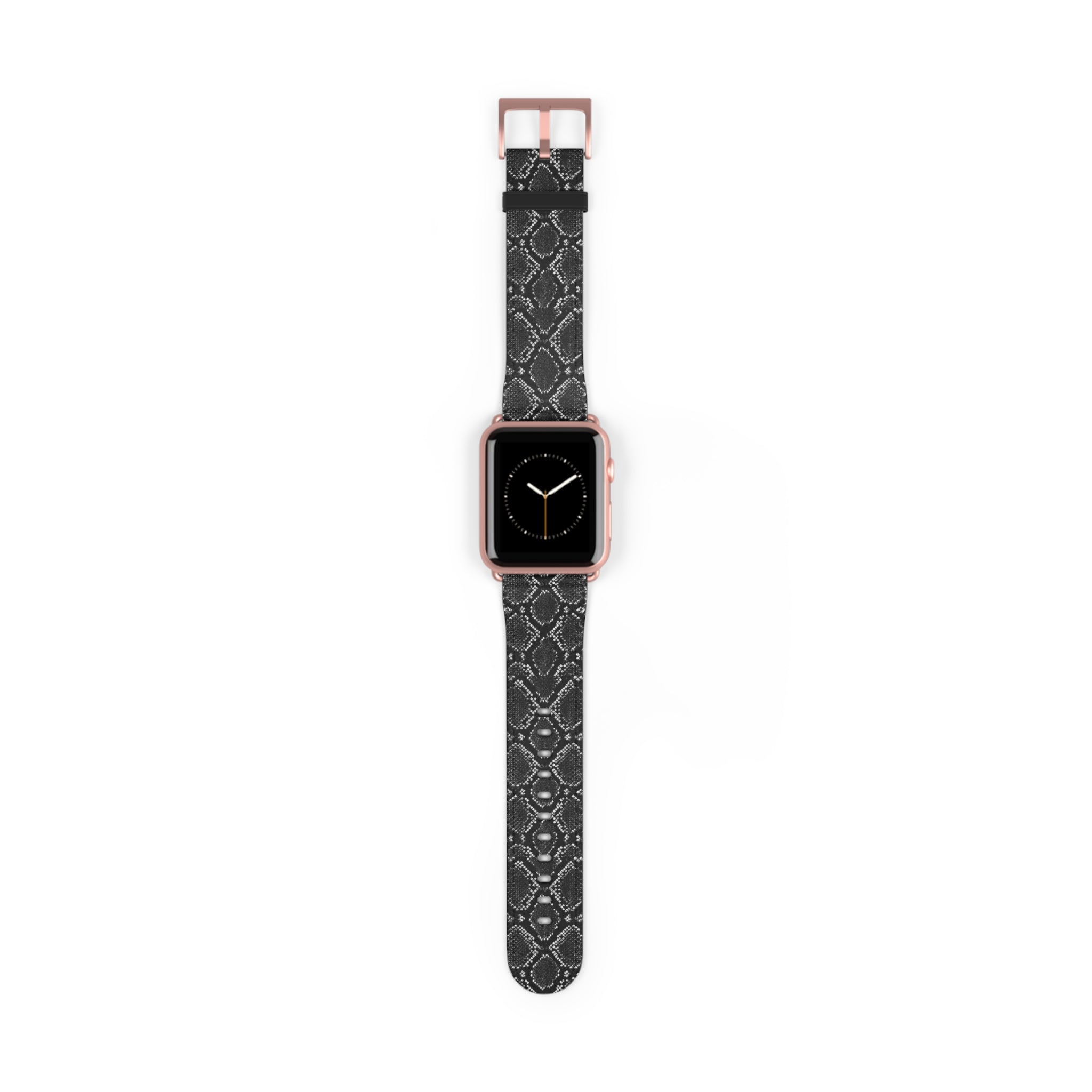 Black Snakeskin Pattern Watch Band | Apple Watch Strap
