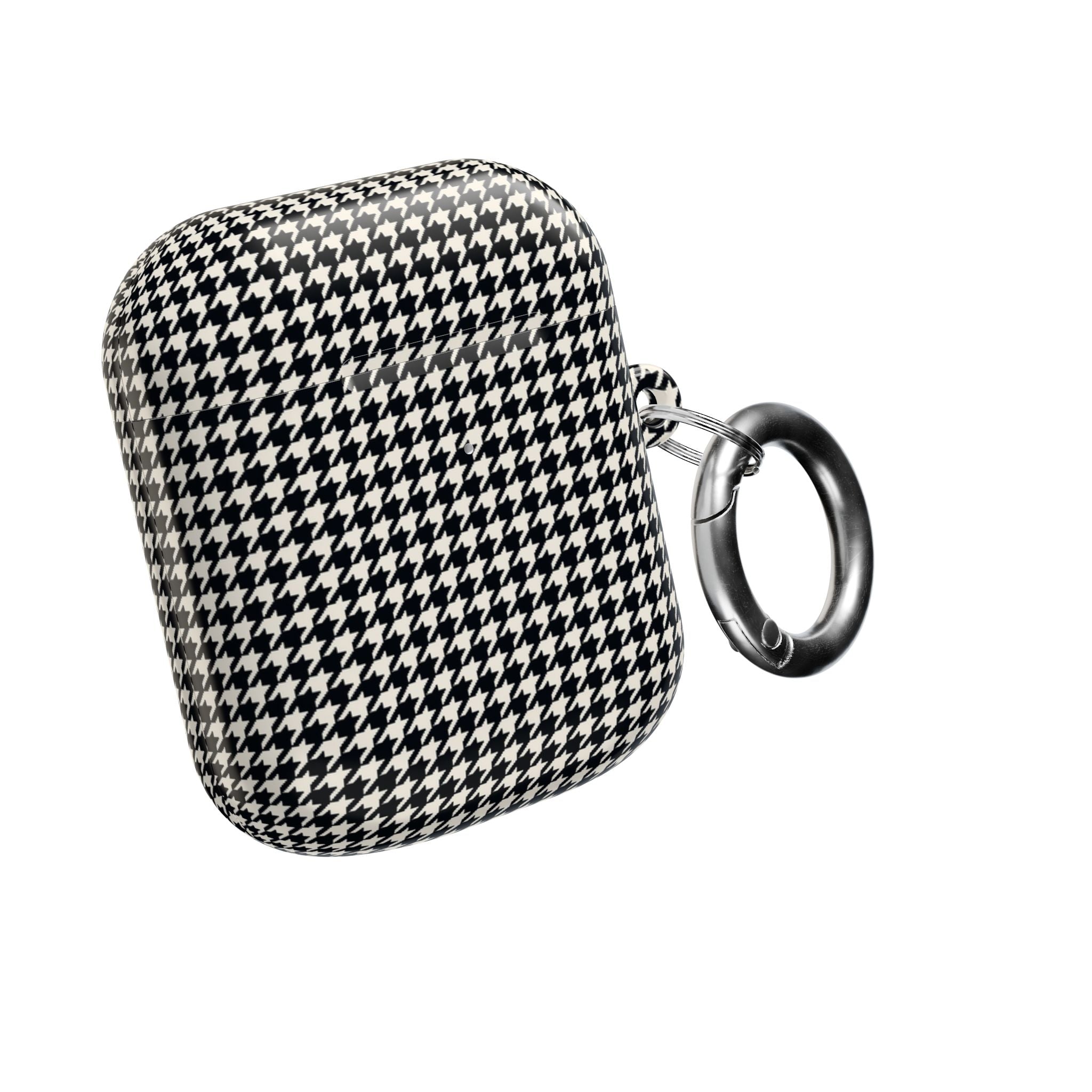 Houndstooth AirPod Case — Black & White Retro Pattern Protective Cover