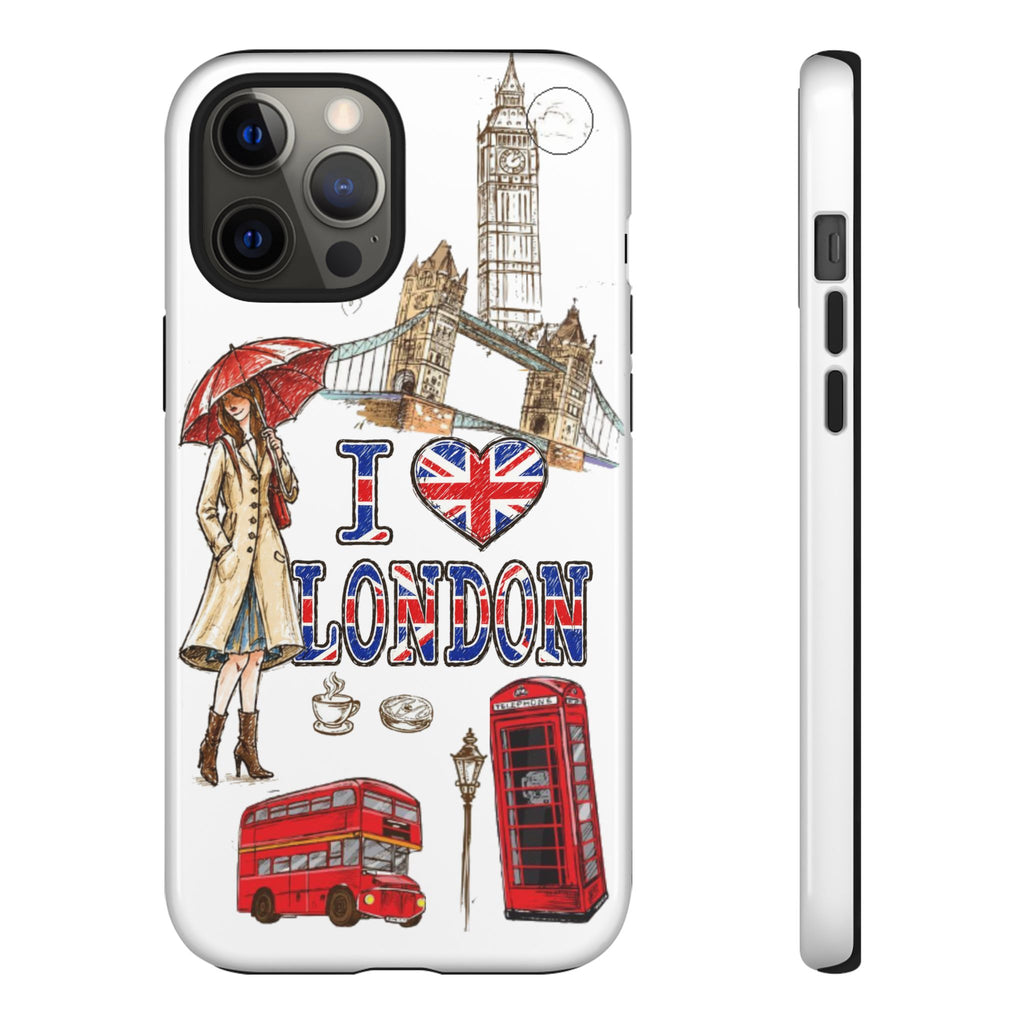 I Love London Illustrated Collage phone case | Tough Case