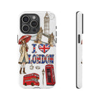 I Love London Illustrated Collage phone case | Tough Case
