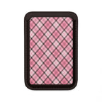 Pink Plaid Vegan MagSafe Wallet - Card Holder for iPhone