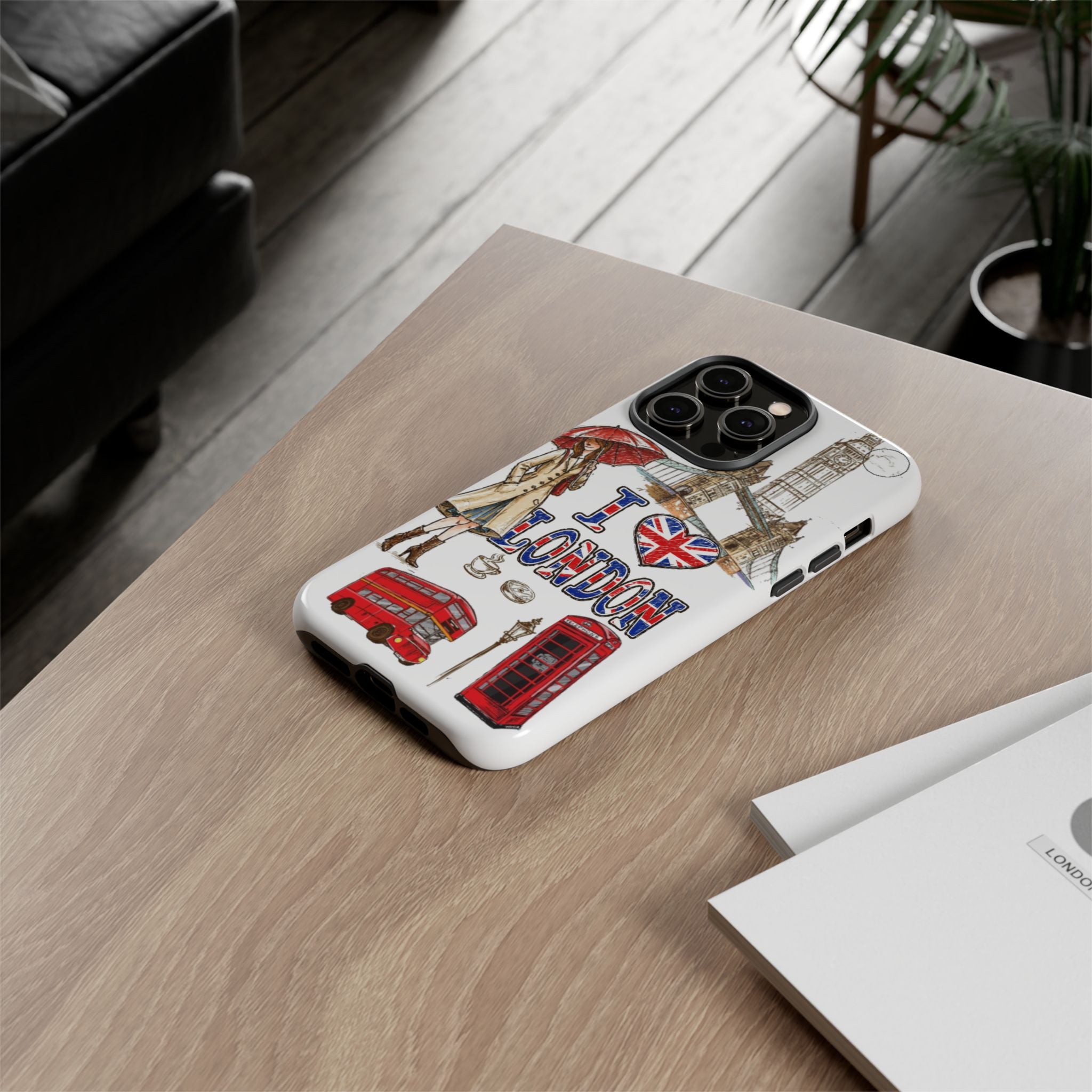 I Love London Illustrated Collage phone case | Tough Case