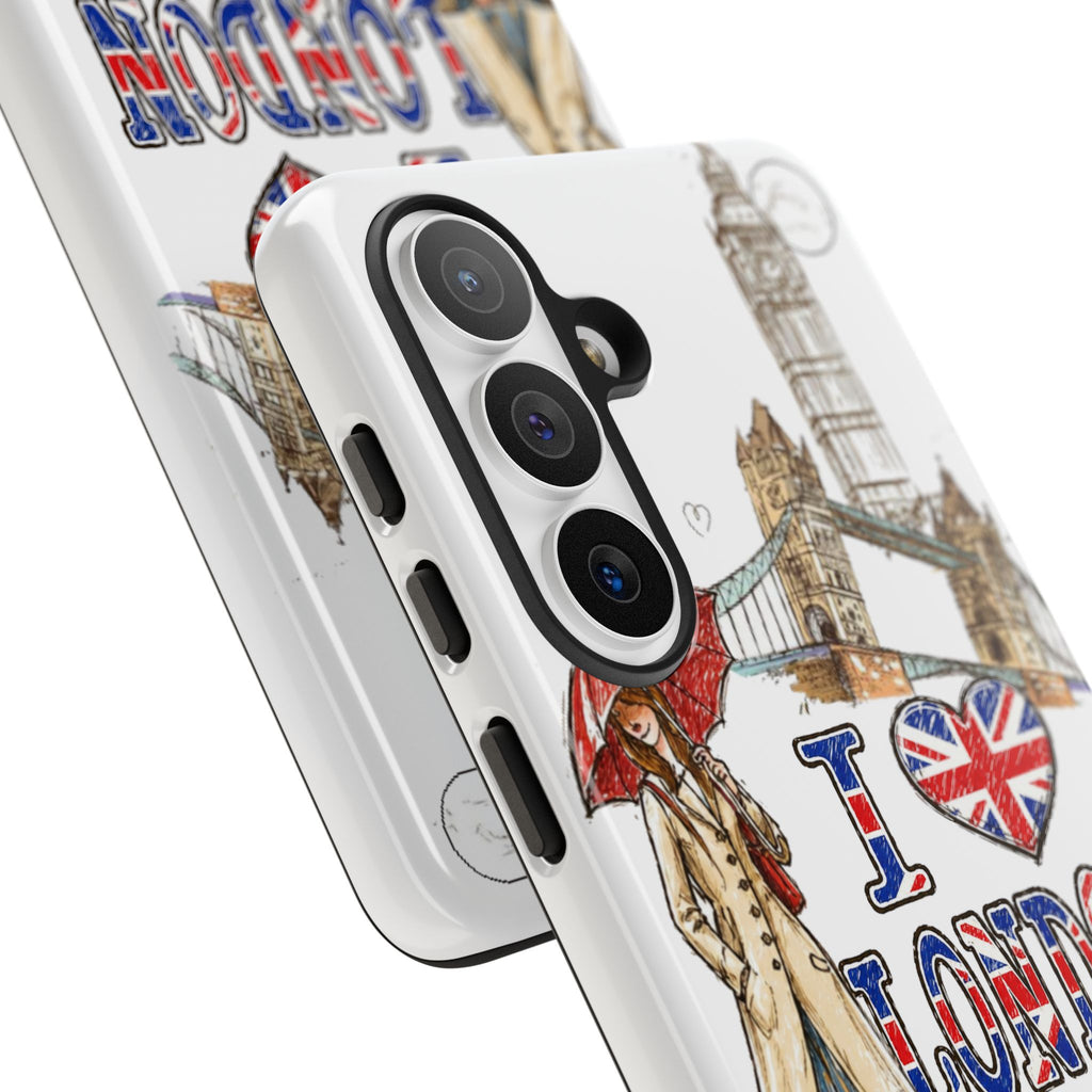 I Love London Illustrated Collage phone case | Tough Case