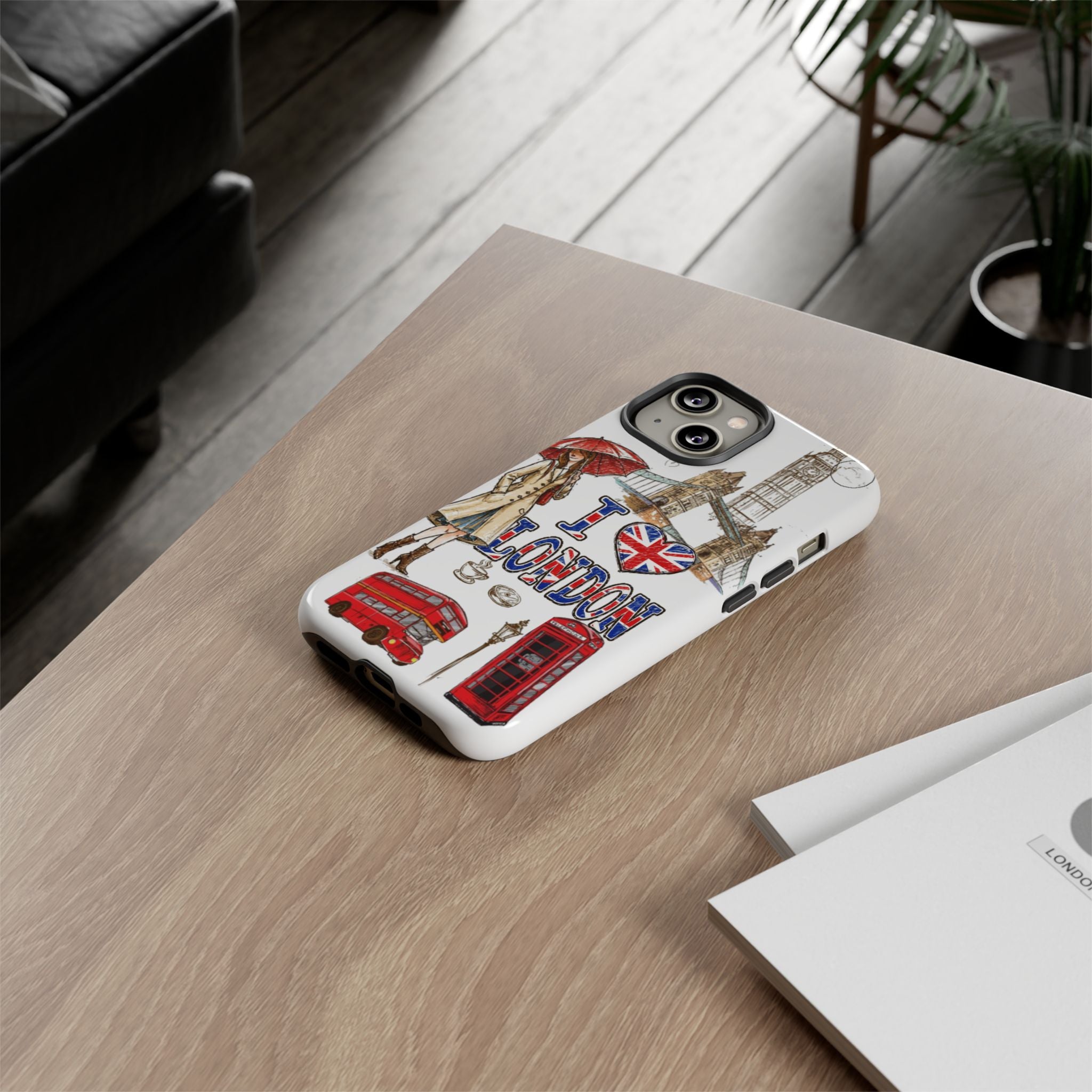 I Love London Illustrated Collage phone case | Tough Case