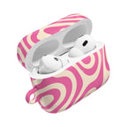 Pink Retro Swirl AirPod Case — Funky 70s Vibe Protective Cover