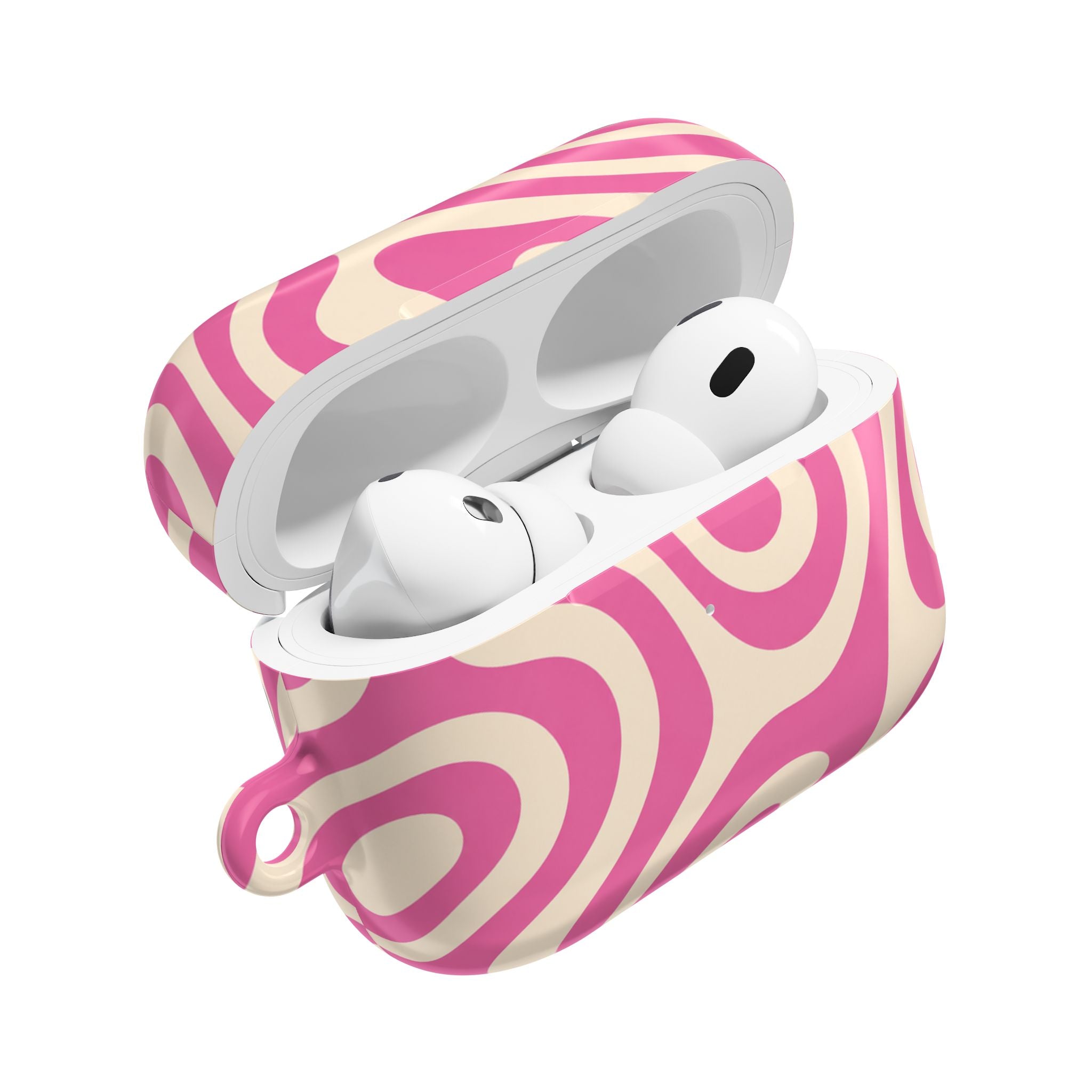 Pink Retro Swirl AirPod Case — Funky 70s Vibe Protective Cover