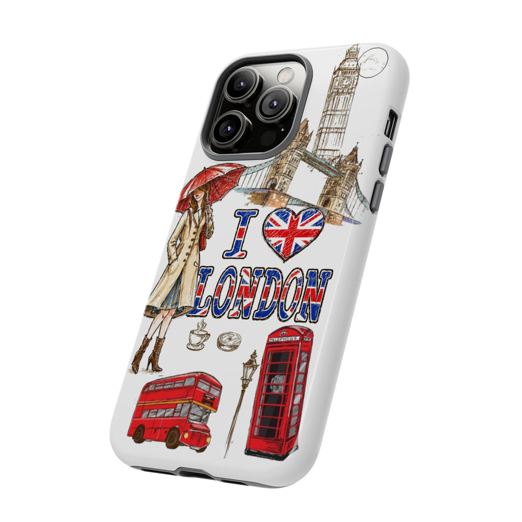 I Love London Illustrated Collage phone case | Tough Case