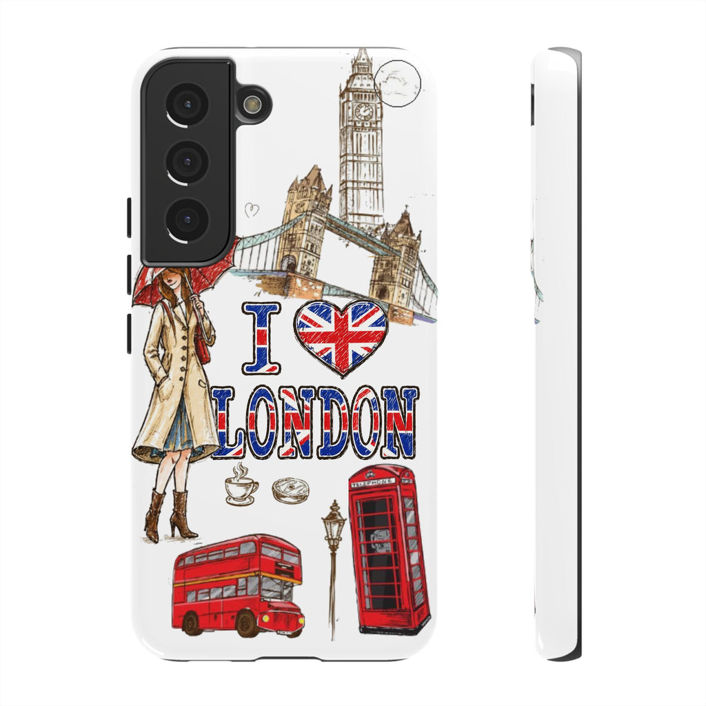 I Love London Illustrated Collage phone case | Tough Case