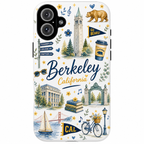 Berkeley California Illustrated Phone Case — City Landmarks & Cute Icons Tough Case
