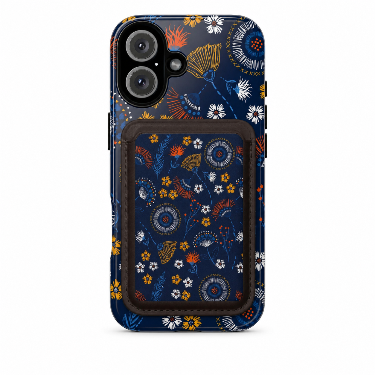 Midnight Wildflower Magsafe Vegan Wallet — Card Holder