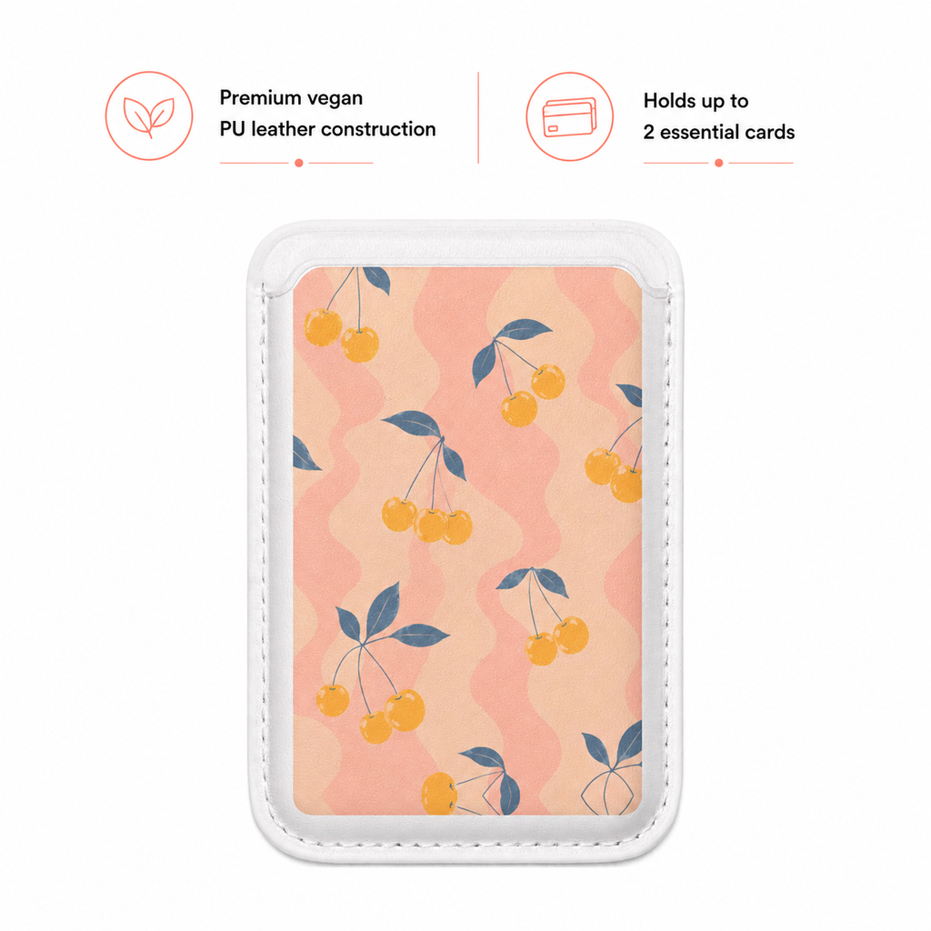 Retro Yellow Cherry - Magsafe Vegan Card Wallet