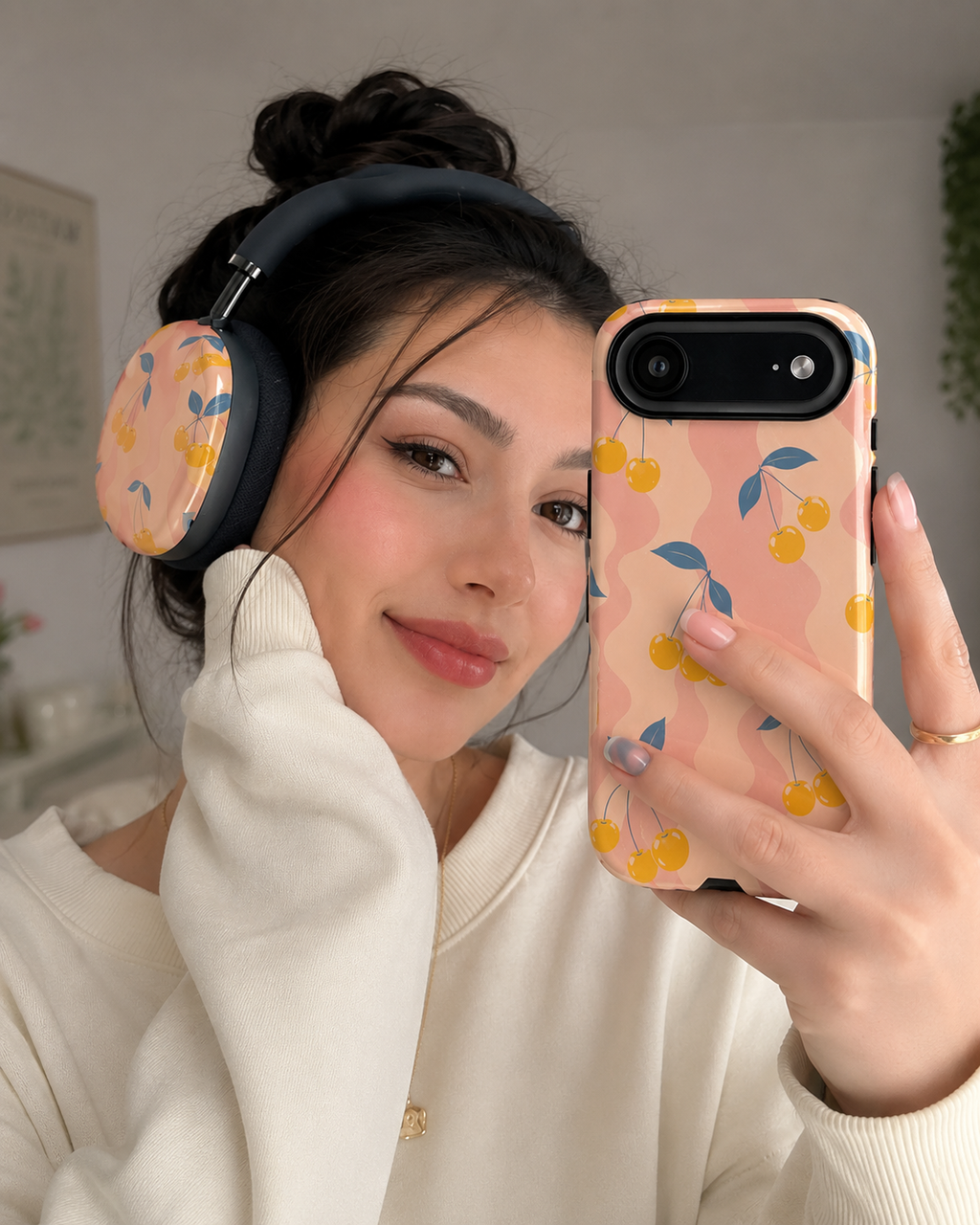 Retro Yellow Cherry - Phone Case
