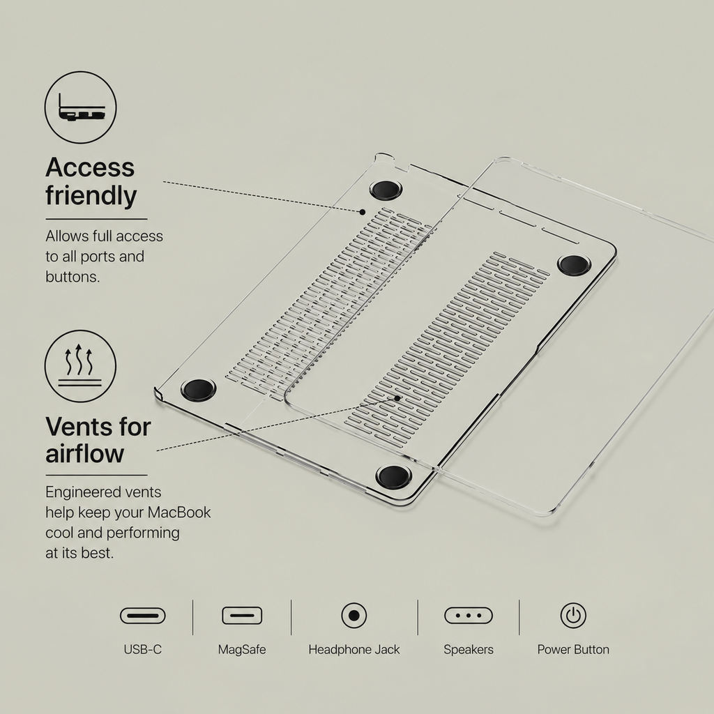 Leopard Glitch - Clear MacBook Case