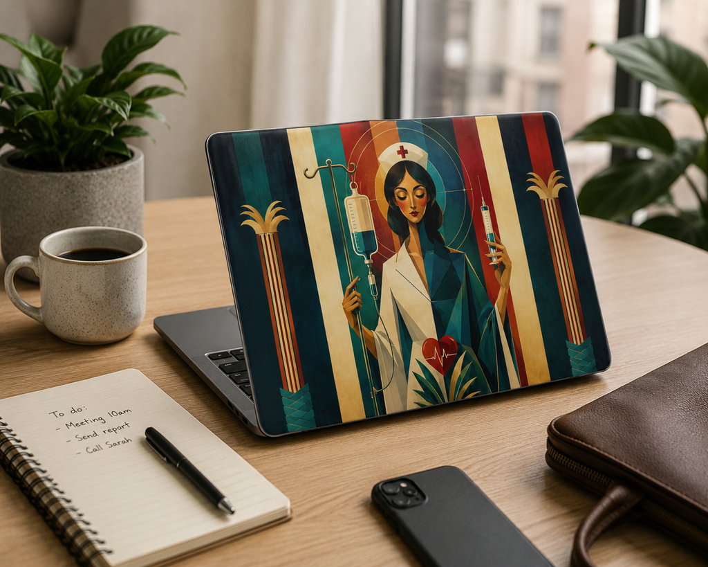 Saint Needle & Chill - Nurse Edition - Clear Laptop Cover
