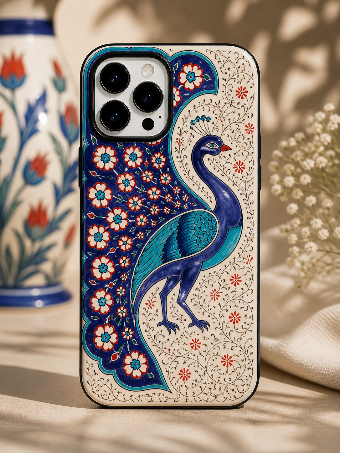 Peacock Mosaic Tough Case — Floral Vintage Bird Phone Cover