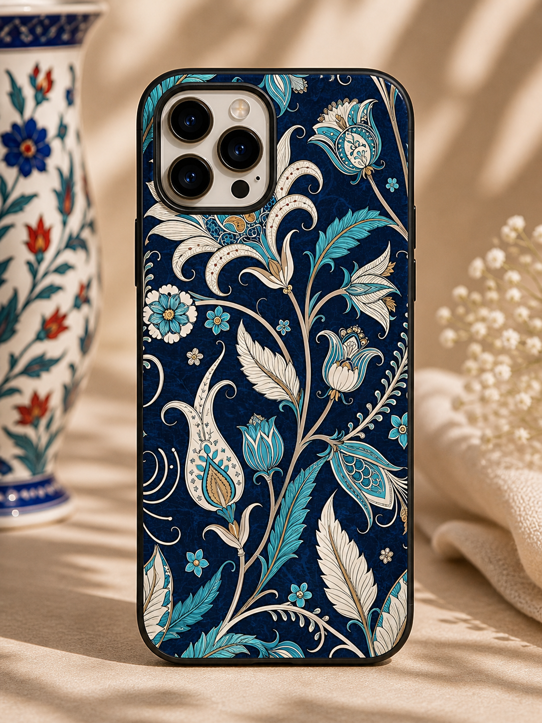 Floral Paisley Tough Case — Teal & Cream Vintage Phone Cover