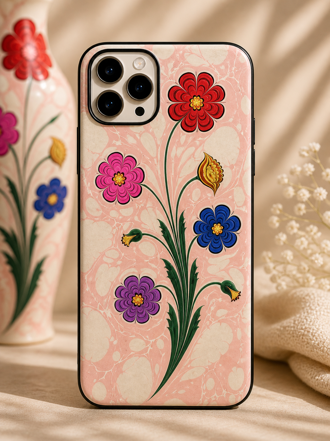 Floral Stem Tough Phone Case — Vintage Pink Garden Protection
