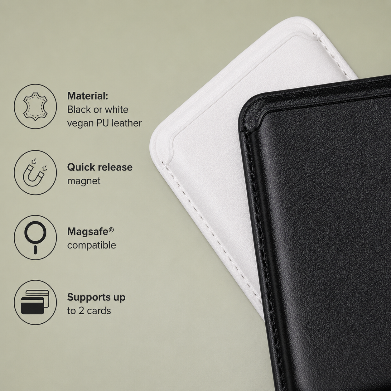 Wild Grace - Vegan MagSafe Card Wallet
