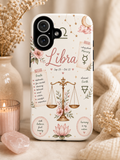 Libra Zodiac Phone Case – Floral Scales Astrology Phone Cover