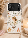 Virgo Zodiac Phone Case — Astrology Birthsign Tough Case, 'Born to Shine' Design
