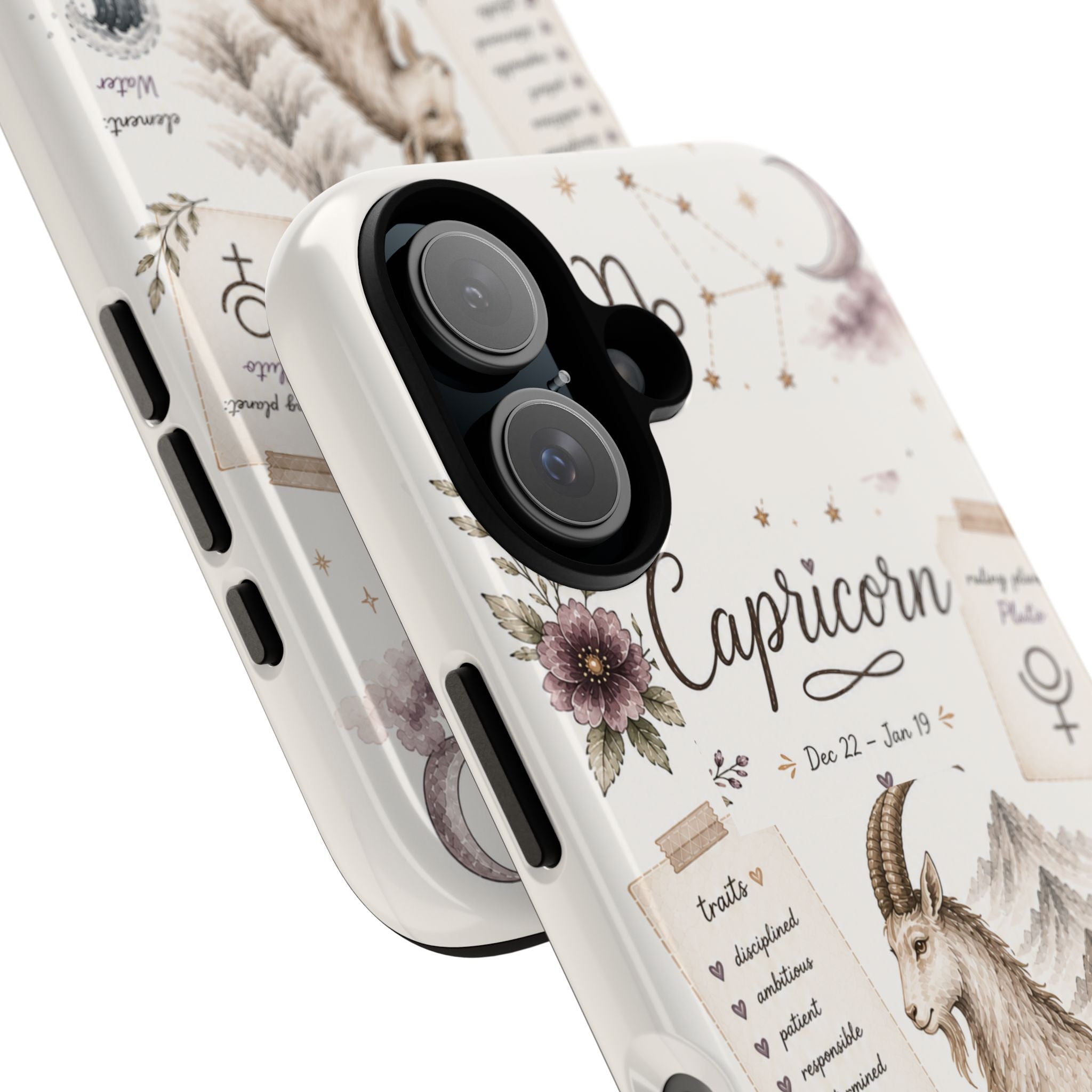 Capricorn Zodiac Phone Case – Rustic Astrological Goat Design