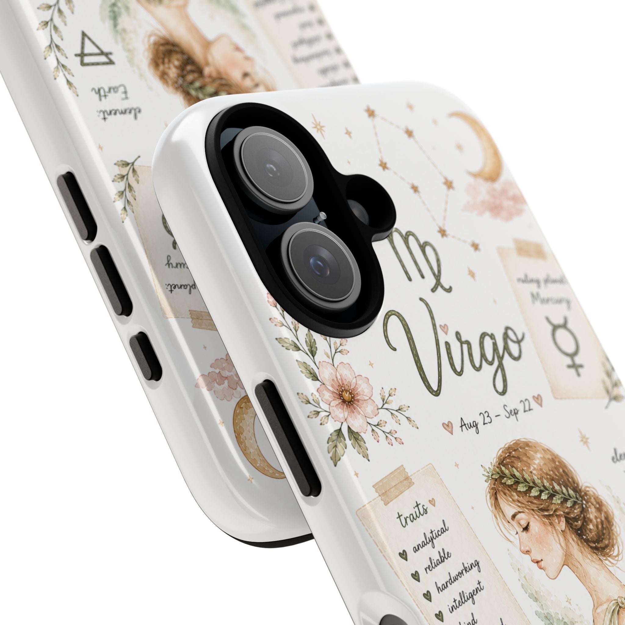 Virgo Zodiac Phone Case — Astrology Birthsign Tough Case, 'Born to Shine' Design