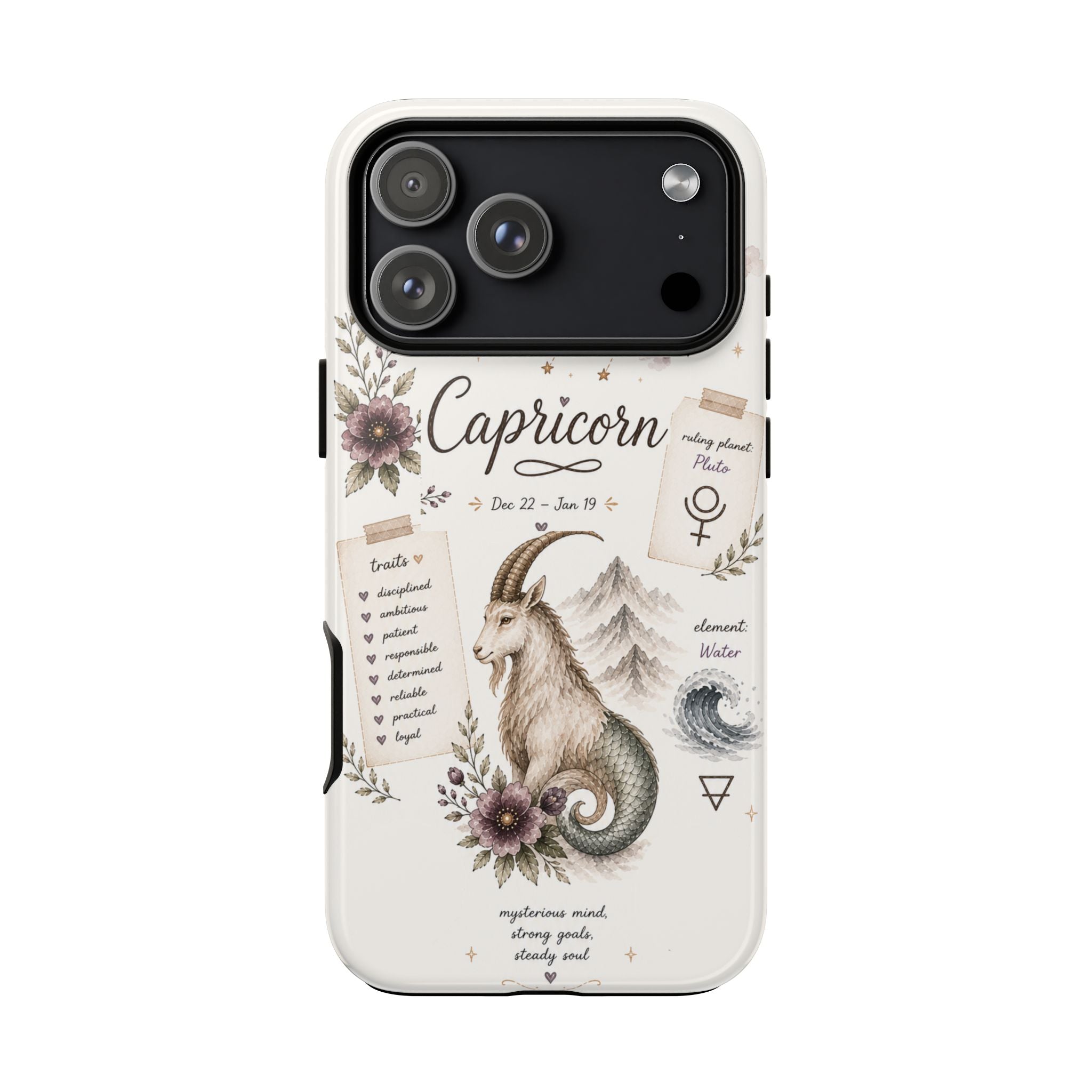 Capricorn Zodiac Phone Case – Rustic Astrological Goat Design