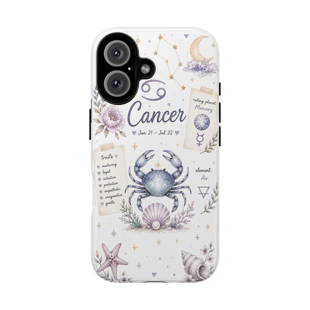 Cancer Zodiac Phone Case — Watercolor Crab Astrology Birthday Gift