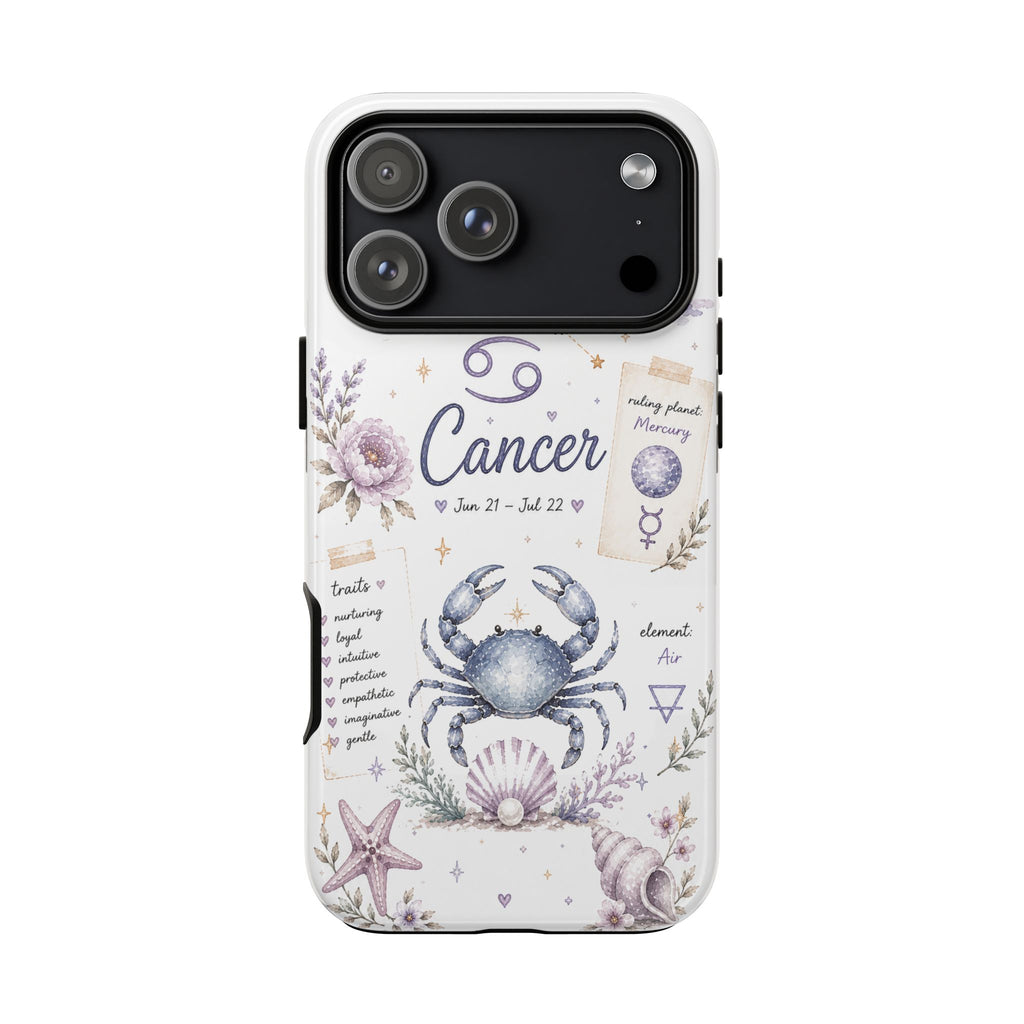 Cancer Zodiac Phone Case — Watercolor Crab Astrology Birthday Gift