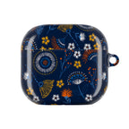 Floral Navy AirPod Case — Vintage Wildflower Protective Cover